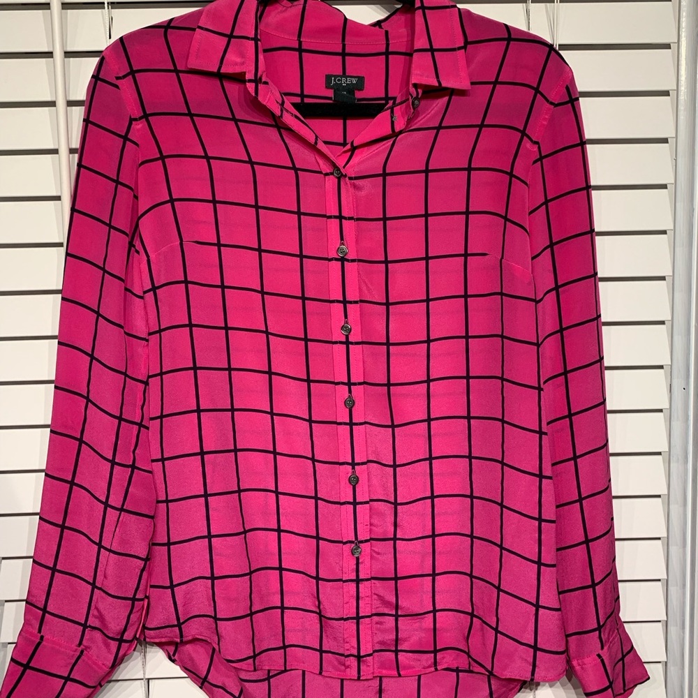 J Crew Pink Silk Top